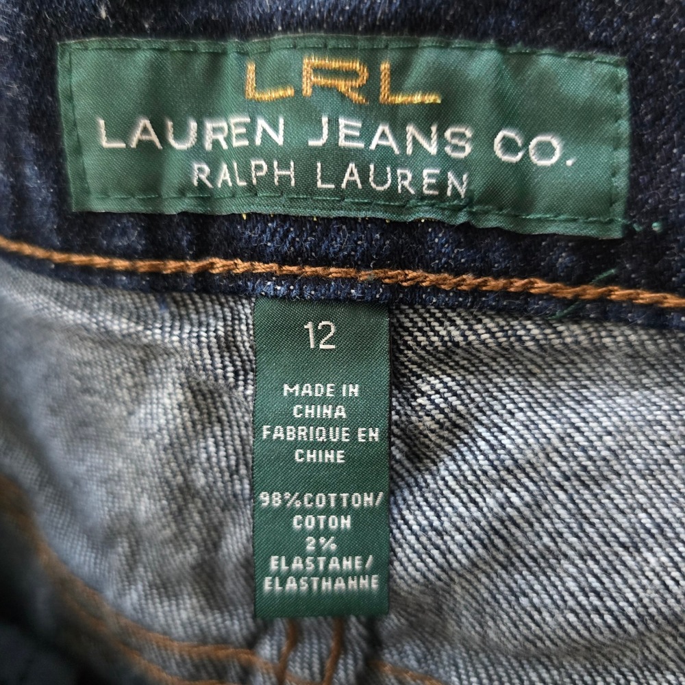 Lauren Ralph Lauren Jeans Co Womens 12 Dark Indigo Straight Leg Denim Blue Pants - Picture 6 of 9